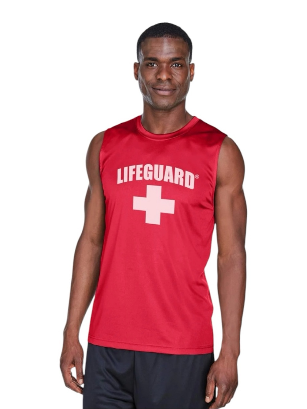 LIFEGUARD Officially Licensed Mens Performance Muscle Tank Moisture Wicking